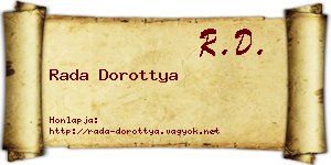 Rada Dorottya névjegykártya